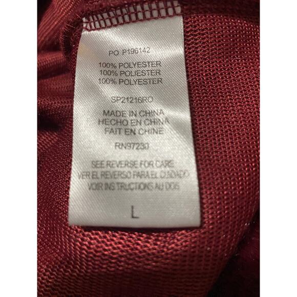 Almost Famous Women Faux Fur Stripe Fuzzy Sweater Red Crew Neck Pullover Comfy L - Picture 5 of 6